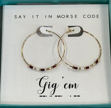 Dot & Dash Jewelry - Earrings Gig 'em Dot & Dash Hoop Earrings