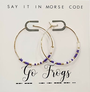 Dot & Dash Jewelry - Earrings Go Frogs Dot & Dash Hoop Earrings