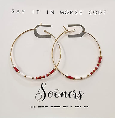 Dot & Dash Jewelry - Earrings Sooners Dot & Dash Hoop Earrings