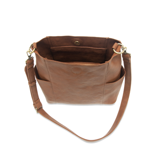 Kayleigh Side Pocket Bucket Bag Walnut