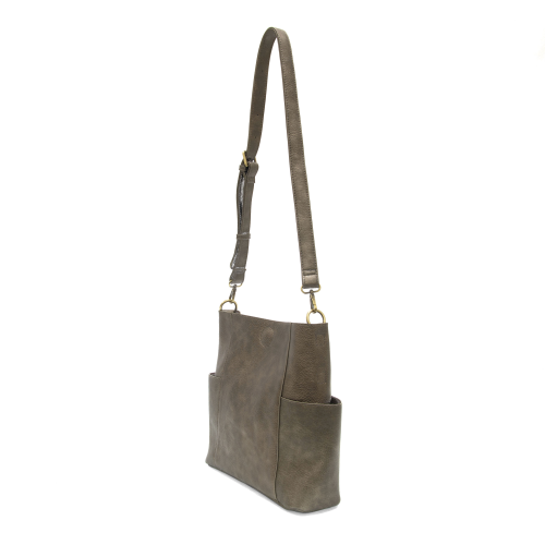 Kayleigh Side Pocket Bucket Bag Metallic Pewter