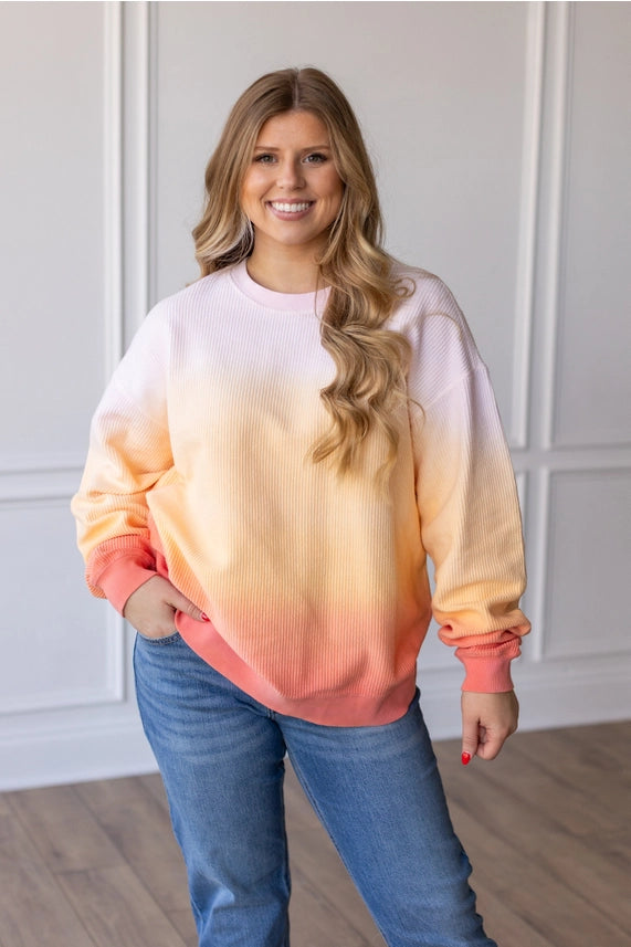 Ombre Corded Crew Sunset Ombre