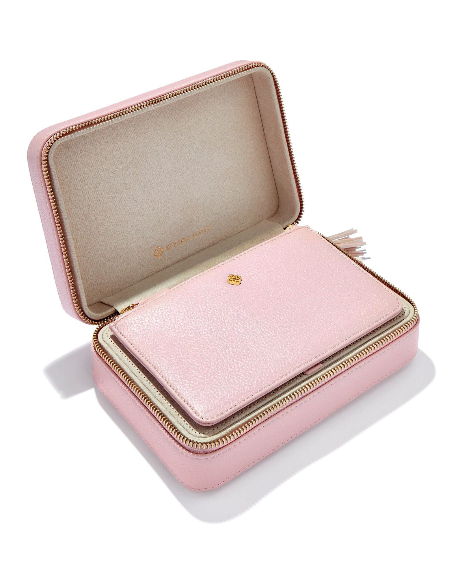 Medium Zip Jewelry Case Blush Pink