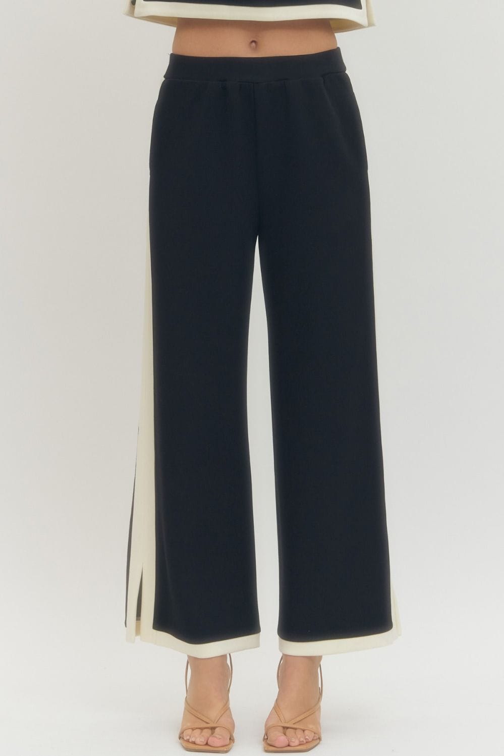 Entro Bottoms - Pants Knit Pant w/Contrast Trim On Side & Hem