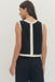 Entro Tops - Tank Top Sleeveless Knit Top w/Contrast Trim