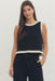 Entro Tops - Tank Top Sm Sleeveless Knit Top w/Contrast Trim