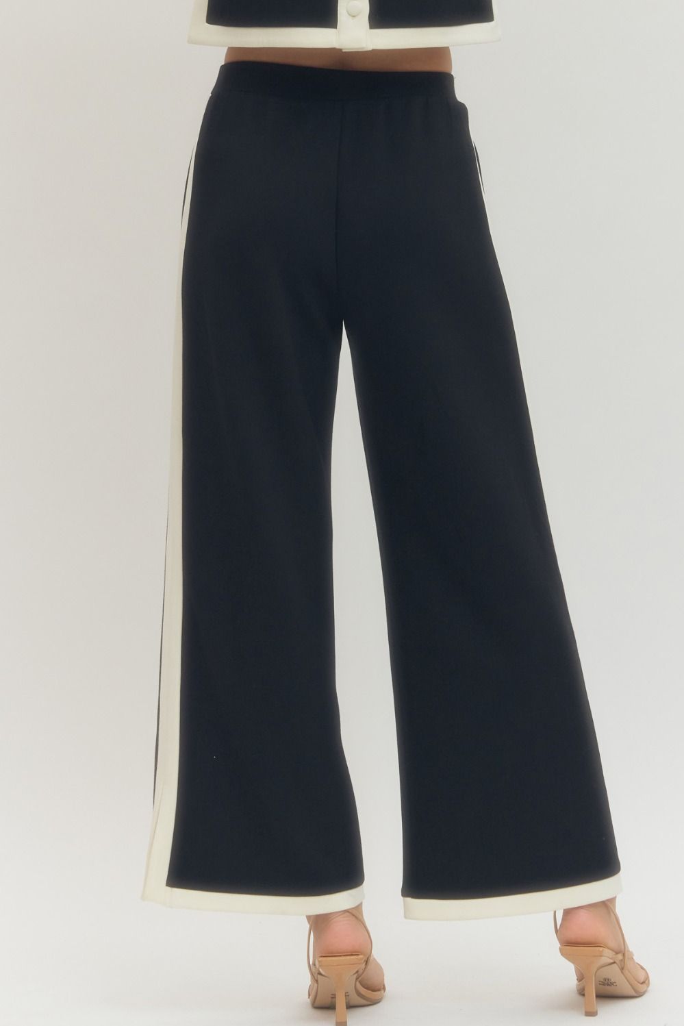 Knit Pant w/Contrast Trim On Side & Hem