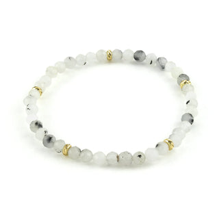 Erimish Jewelry - Bracelets 14K Gold Filled Black Hair Quartz Gemstone Bracelet 4MM