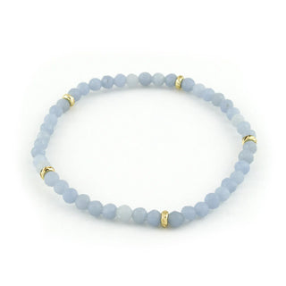 Erimish Jewelry - Bracelets 14K Gold Filled Blue Jade Gemstone Bracelet 4MM