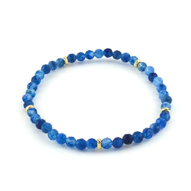 Erimish Jewelry - Bracelets 14K Gold Filled Blue Quartz Gemstone Bracelet 4MM