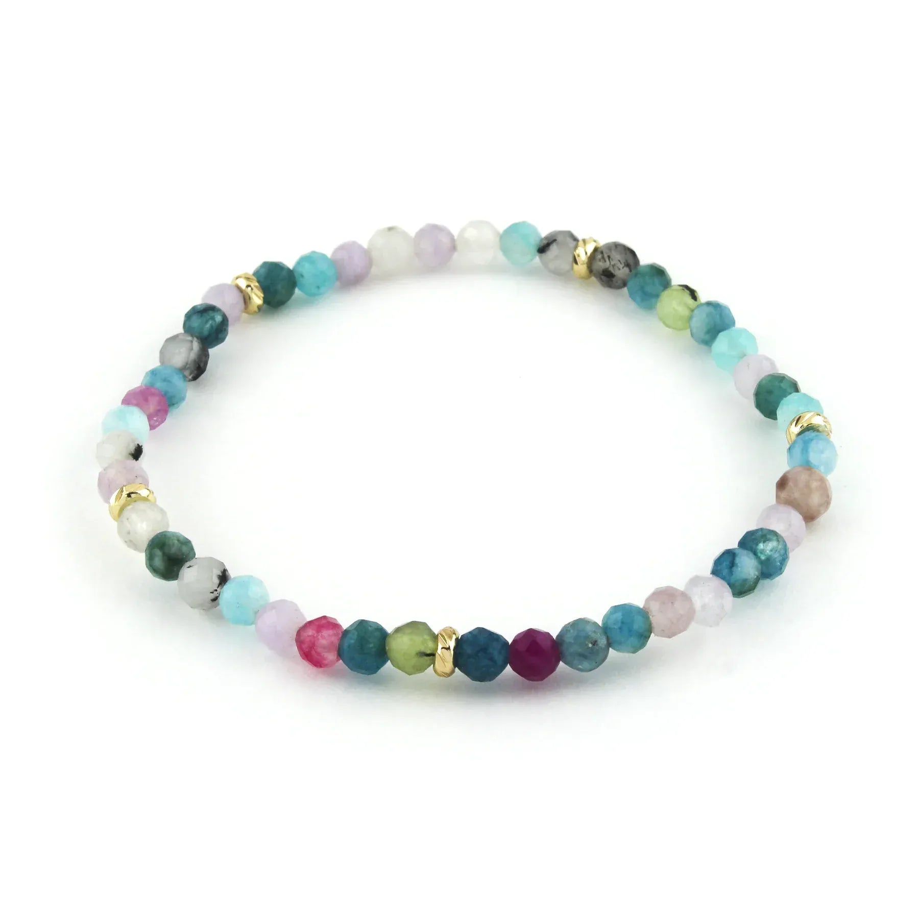 Erimish Jewelry - Bracelets 14K Gold Filled Blue Tourmaline Gemstone Bracelet 4MM