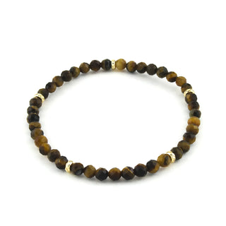 Erimish Jewelry - Bracelets 14K Gold Filled Brown Tiger Eye Gemstone Bracelet 4MM