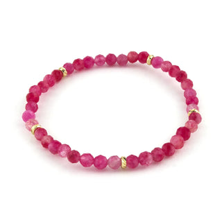 Erimish Jewelry - Bracelets 14K Gold Filled Red Vein Gemstone Bracelet 4MM