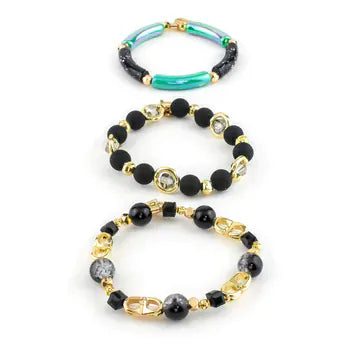 Erimish Jewelry - Bracelets Aspen Black Starter Stack