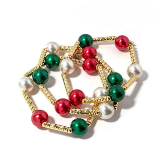 Erimish Jewelry - Bracelets Gold Jupiter Christmas Stack Stretch Bracelets Gold or Silver