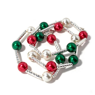 Erimish Jewelry - Bracelets Silver Jupiter Christmas Stack Stretch Bracelets Gold or Silver