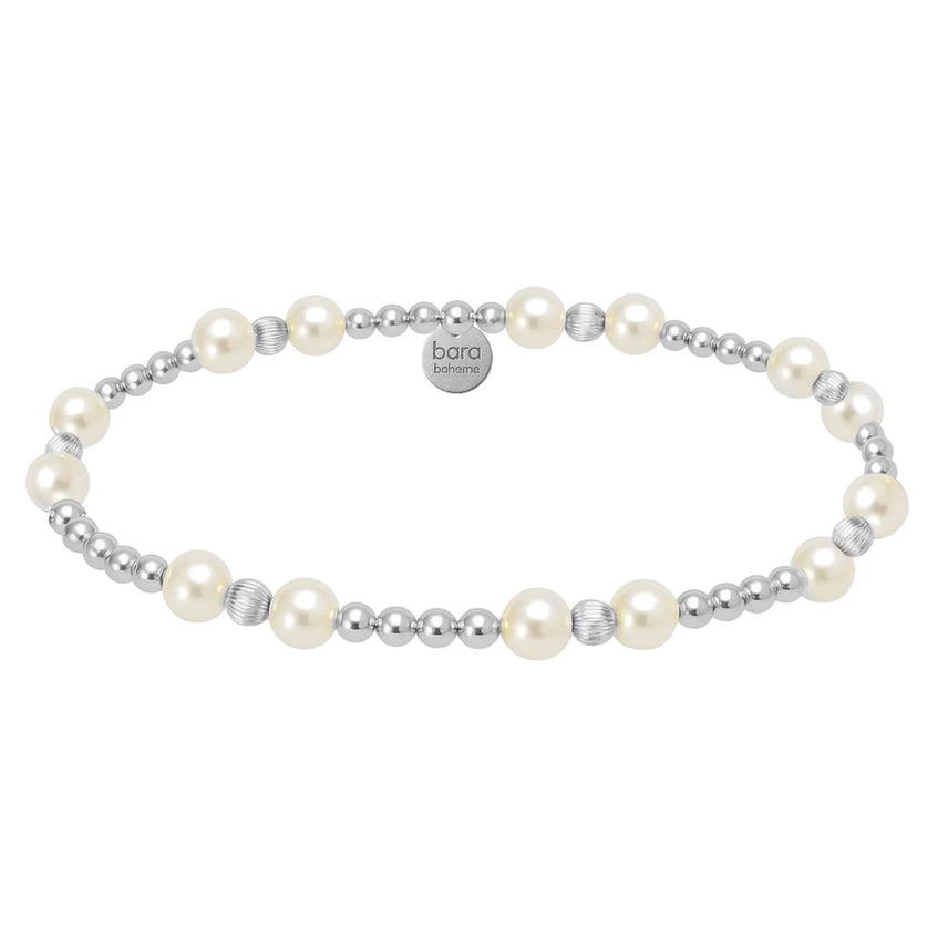 Kimberly Sterling Silver Stretchy with Pearls Bracelet