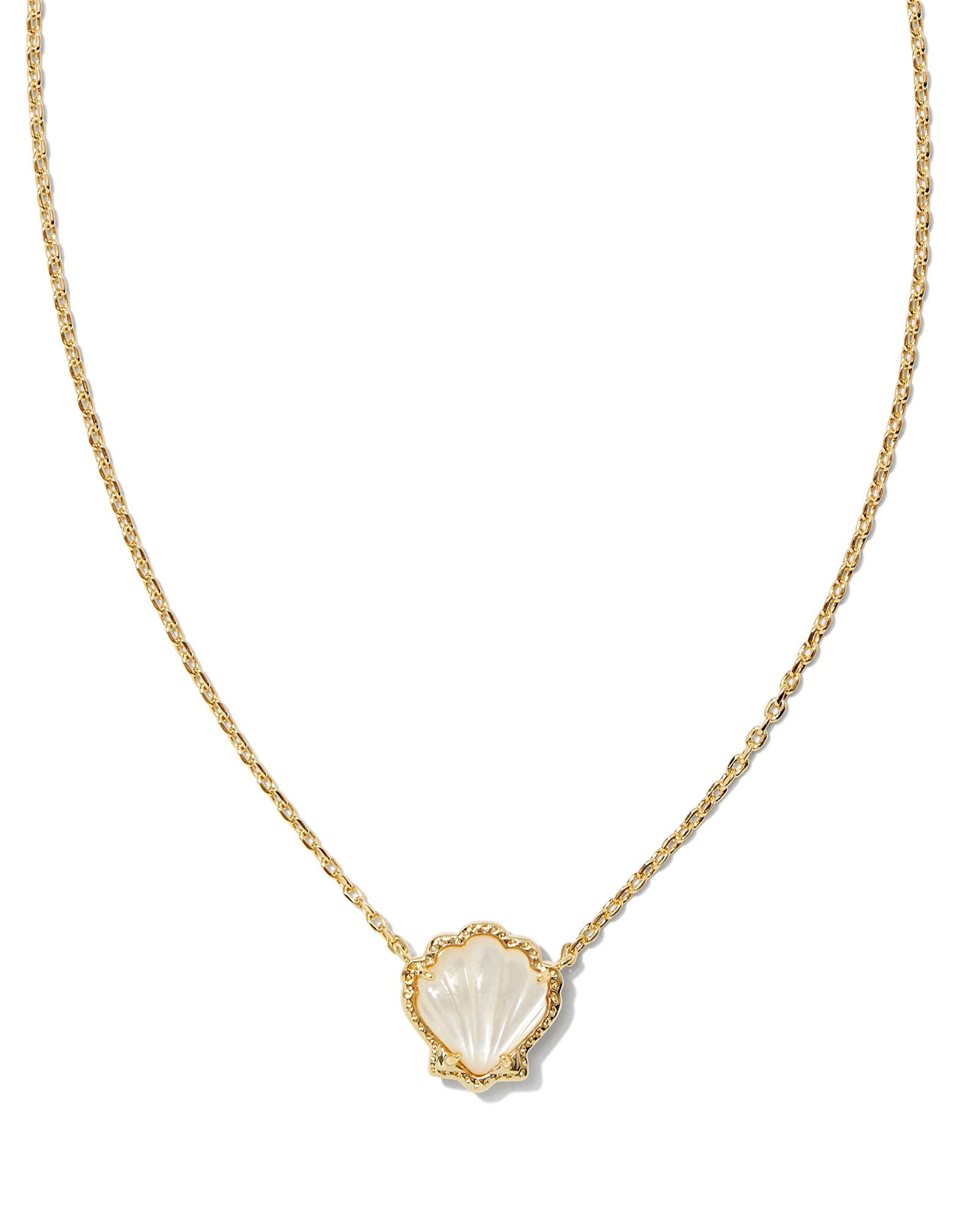 Brynne Shell Pendant Necklace Gold Ivory MOP