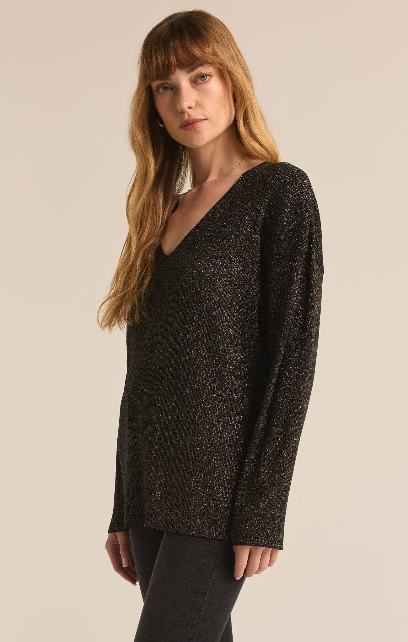 Final Sale Goldie V-Neck Sweater Black