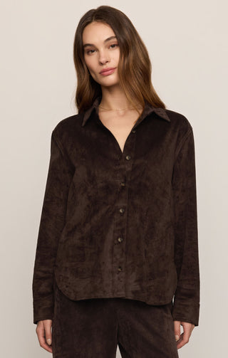 Maren Suede Shirt Dark Roast