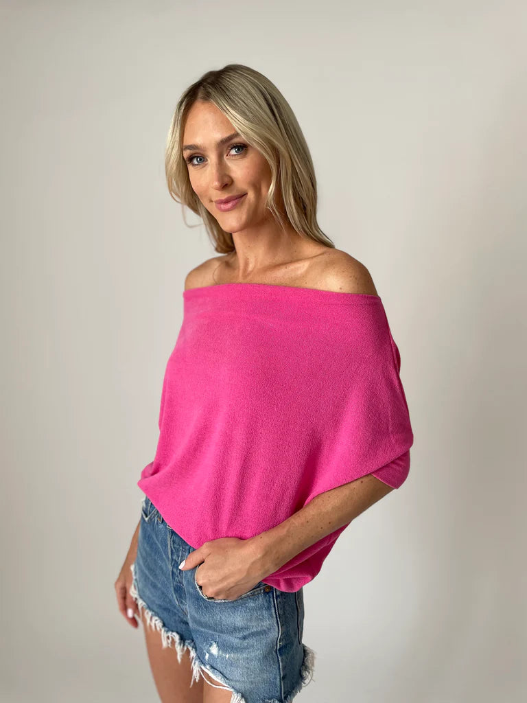 Sale Anywhere Top Short Sleeve Punch Pink