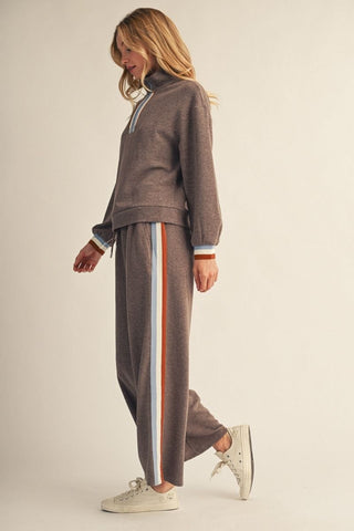 Jodifl bottoms - Sweatpants Drawstring Waist 2Tone Sweatpants w/Color Acents