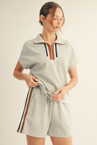 Jodifl Sets Color Band Accent Casual Top & Shorts Sets