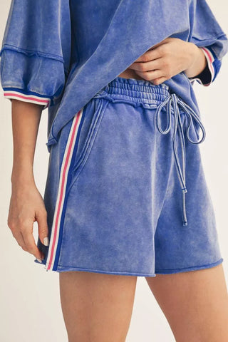 Jodifl Sets Color Band Edge Detail Washed Set Royal