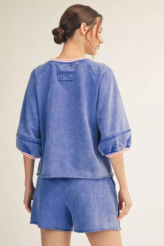 Jodifl Sets Color Band Edge Detail Washed Set Royal