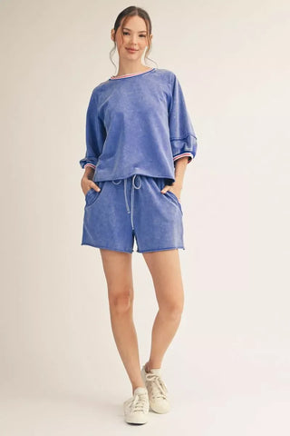 Jodifl Sets Sm Color Band Edge Detail Washed Set Royal