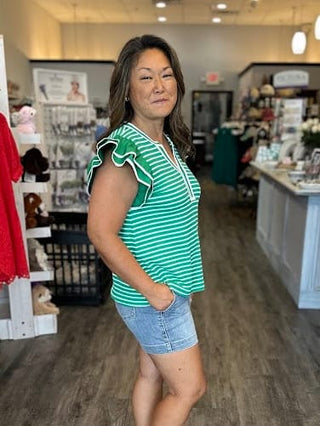 Jodifl Tops - Blouse Layered Sleeves Thermo Stripe Top