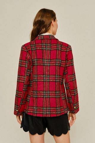 Jodifl Tops - Outerwear - Blazers Tartan Check Blazer w/Pockets