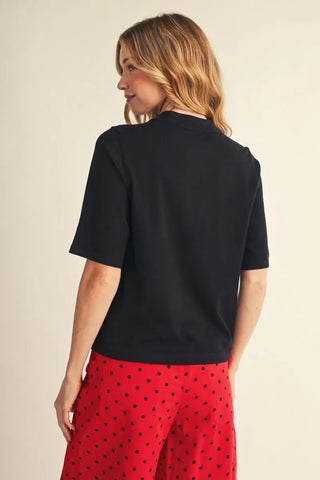 Jodifl Tops - Sweaters Half Sleeve Black Sweater