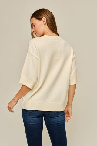 Jodifl Tops - Sweaters Santa Baby Sequin Half Sleeve Sweater