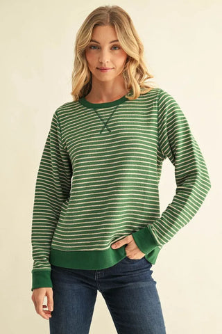 Jodifl Tops - Sweatshirt Sm Striped Long Sleeve Sweatshirt