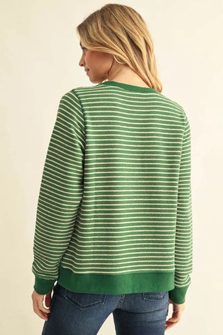 Jodifl Tops - Sweatshirt Striped Long Sleeve Sweatshirt