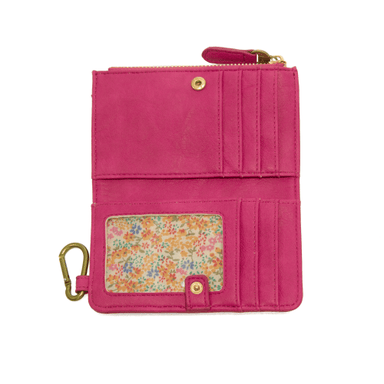 Joy Susan Accessories - Handbags Bobbie Bifold Wallet w/Carabiner Cerise
