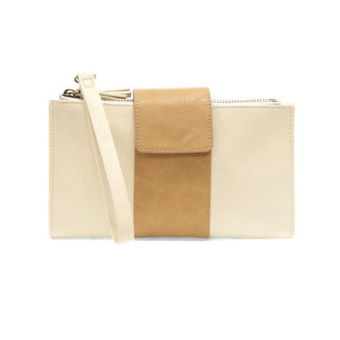 Joy Susan Accessories - Handbags Camryn Color Block Wallet Crossbody White/Tan