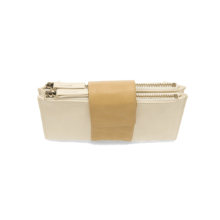 Joy Susan Accessories - Handbags Camryn Color Block Wallet Crossbody White/Tan