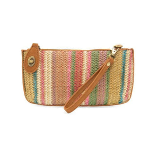 Joy Susan Accessories - Handbags Multi Stripe Crossbody or Wristlet Clutch - Straw More Colors