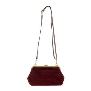 Joy Susan Accessories - Handbags Velvet Vivie Frame Lock Convertible Crossbody/Wristlet Burgundy