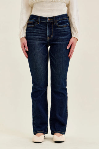 Judy Blue Bottoms Mid-Rise Petite Dark Wash Bootcut Jeans
