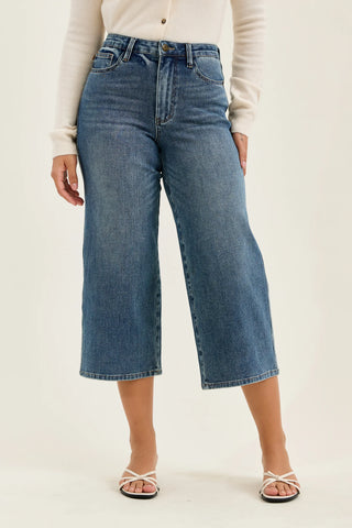 Judy Blue Bottoms - Pants 24 High Waist Wide Leg Crop Jeans
