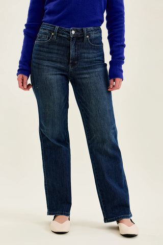 Judy Blue Bottoms - Pants 24 Mid-Rise Petite Straight Dark Jeans