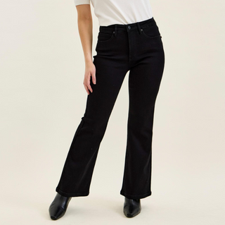 Judy Blue Bottoms - Pants High-Rise Petite Tummy Control Bootcut Jeans Black