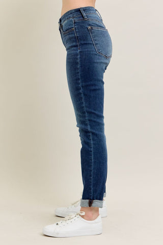 Judy Blue Bottoms - Pants Mid-Rise Cuffed Slim Fit Jeans