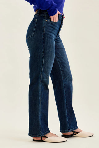 Judy Blue Bottoms - Pants Mid-Rise Petite Straight Dark Jeans