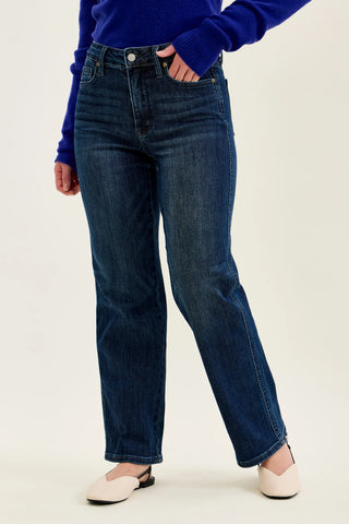 Judy Blue Bottoms - Pants Mid-Rise Petite Straight Dark Jeans