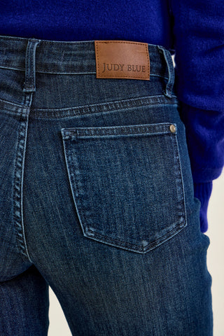 Judy Blue Bottoms - Pants Mid-Rise Petite Straight Dark Jeans