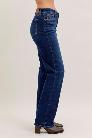 Judy Blue Bottoms - Pants Mid-Rise Straight Jeans - Long